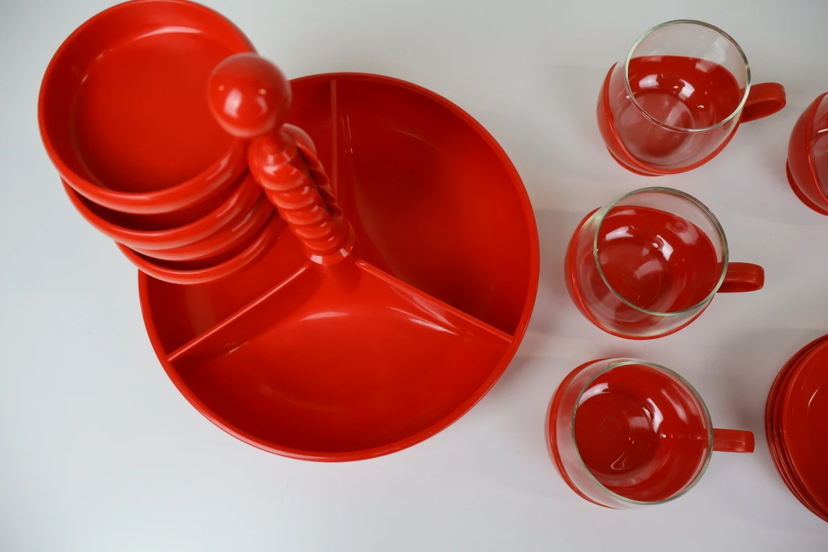 Vintage Melitta koffieservies met Schott Mainz Jenaer Glas en etagère - foto 2
