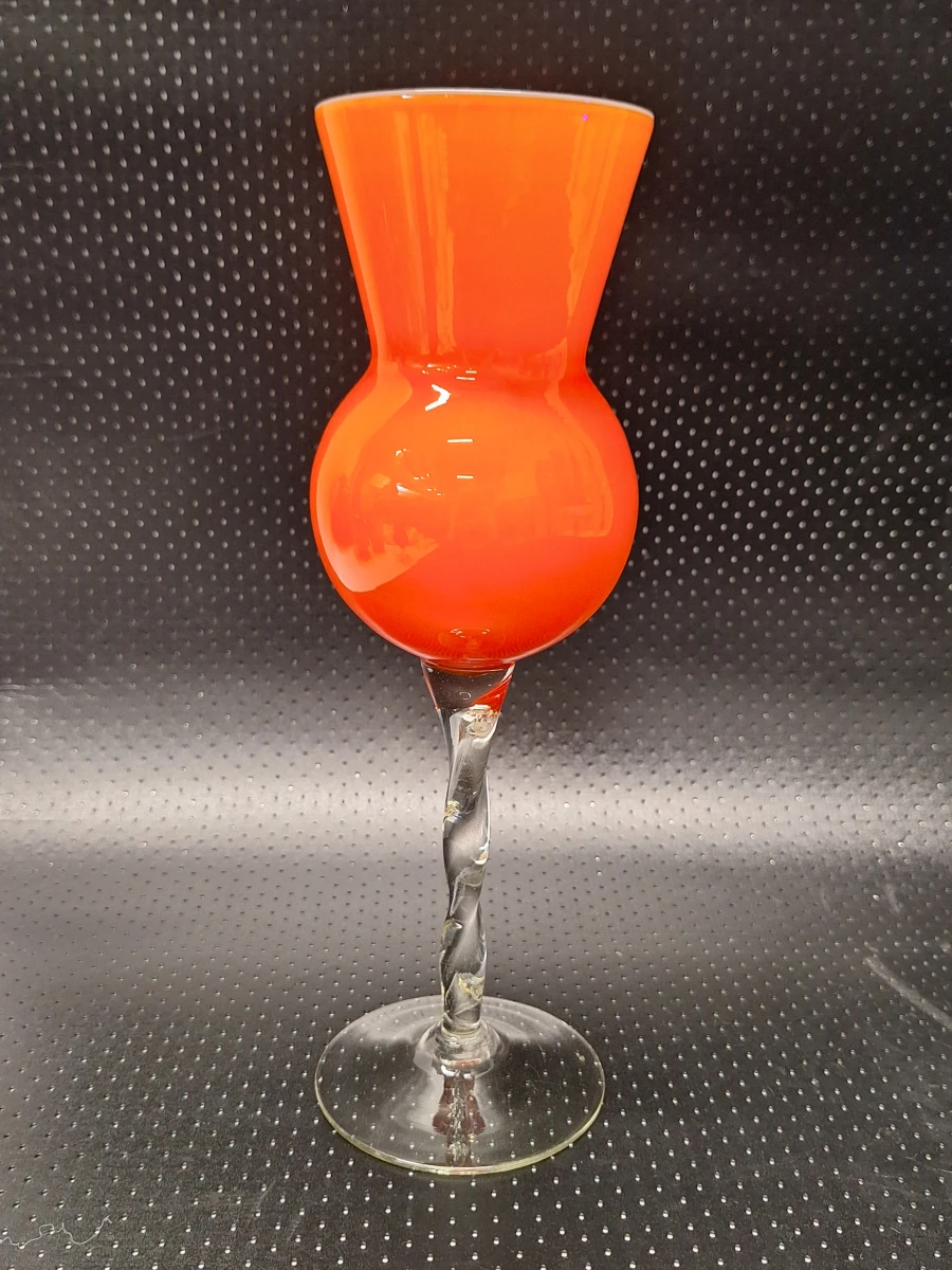 Set van 2 mondgeblazen opaline vazen in Empoli en/of Murano stijl - foto 10