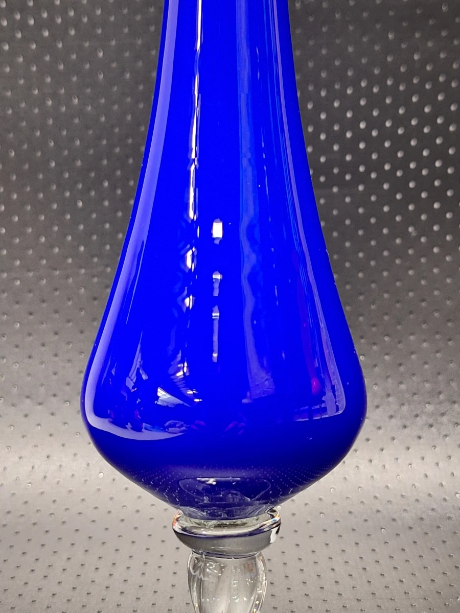 Set van 2 mondgeblazen opaline vazen in Empoli en/of Murano stijl - foto 5