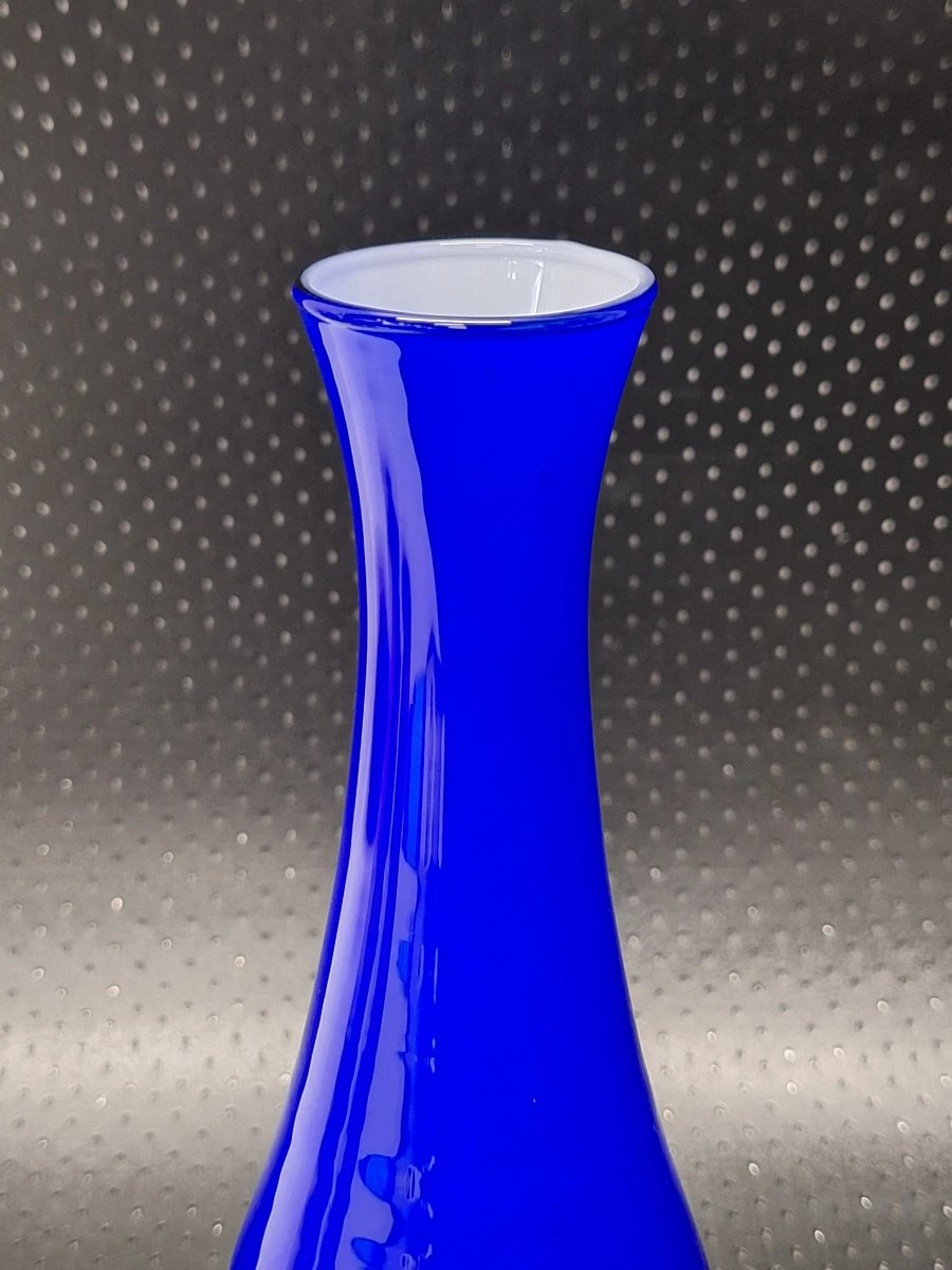 Set van 2 mondgeblazen opaline vazen in Empoli en/of Murano stijl - foto 7