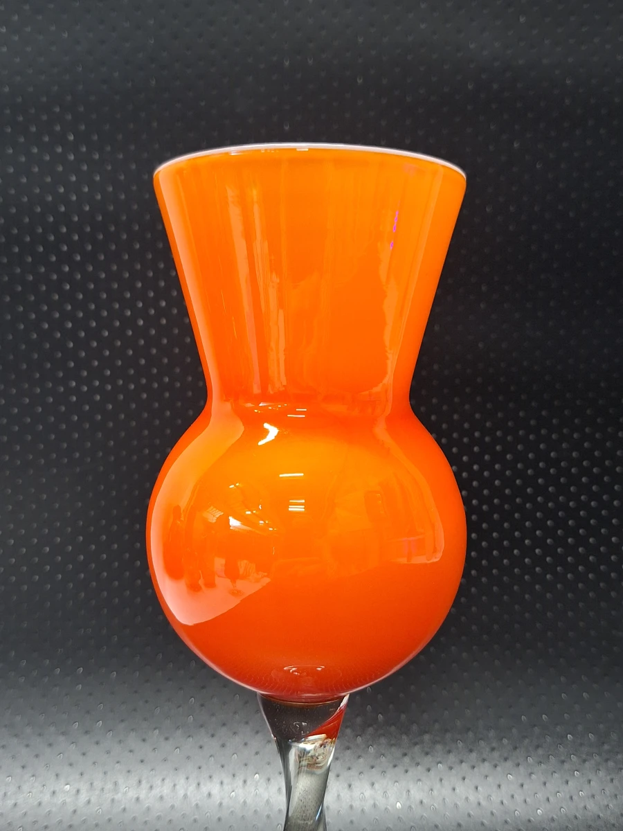 Set van 2 mondgeblazen opaline vazen in Empoli en/of Murano stijl - foto 12
