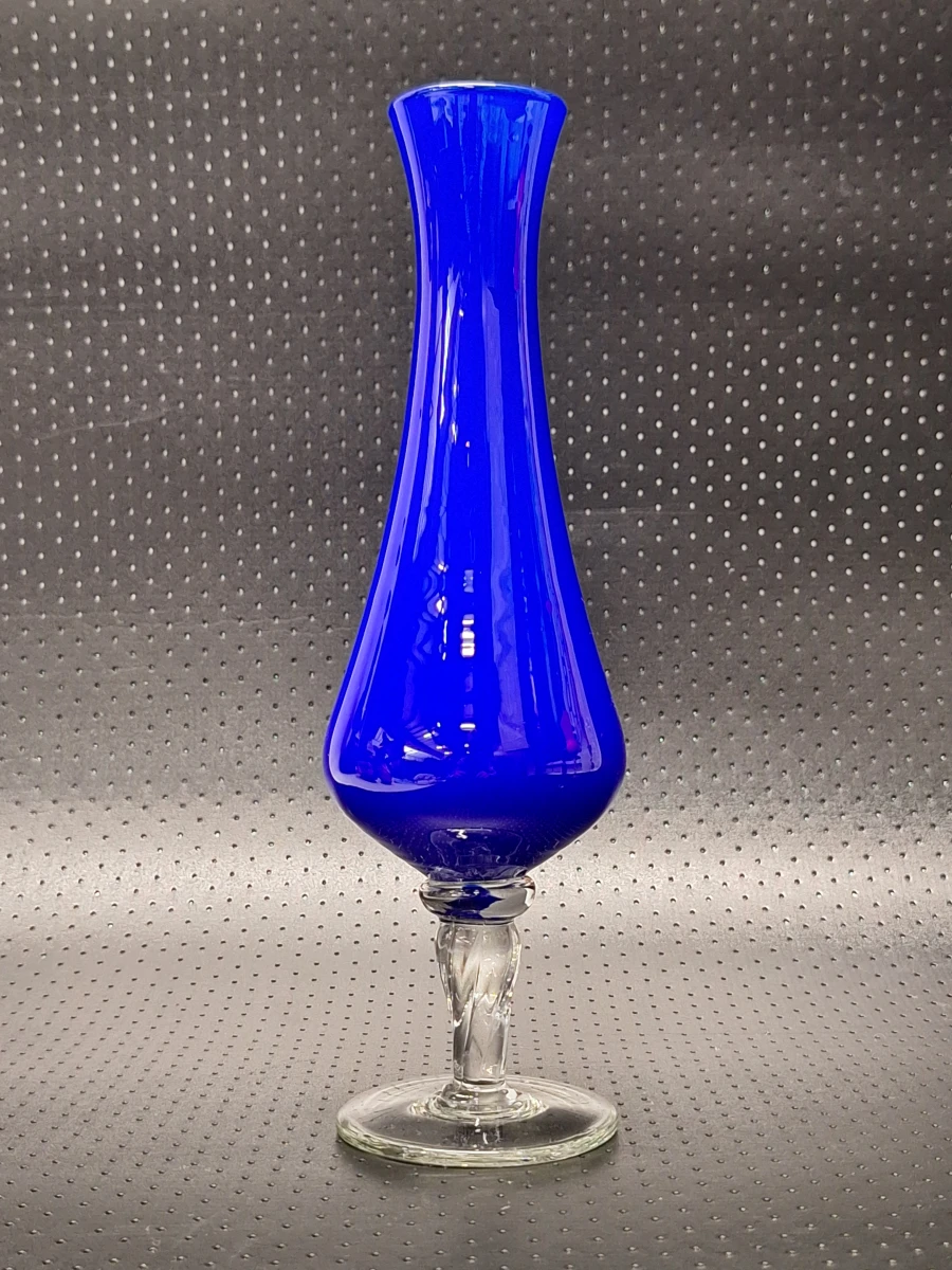 Set van 2 mondgeblazen opaline vazen in Empoli en/of Murano stijl - foto 3
