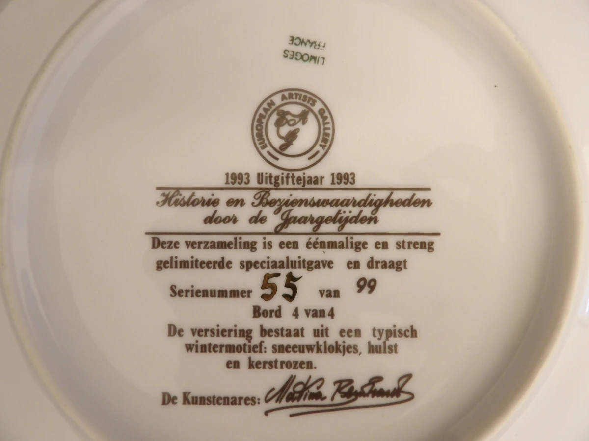 Exclusief Lommels winterbord van Limoges Porselein - Martina Bernhoudt - foto 4