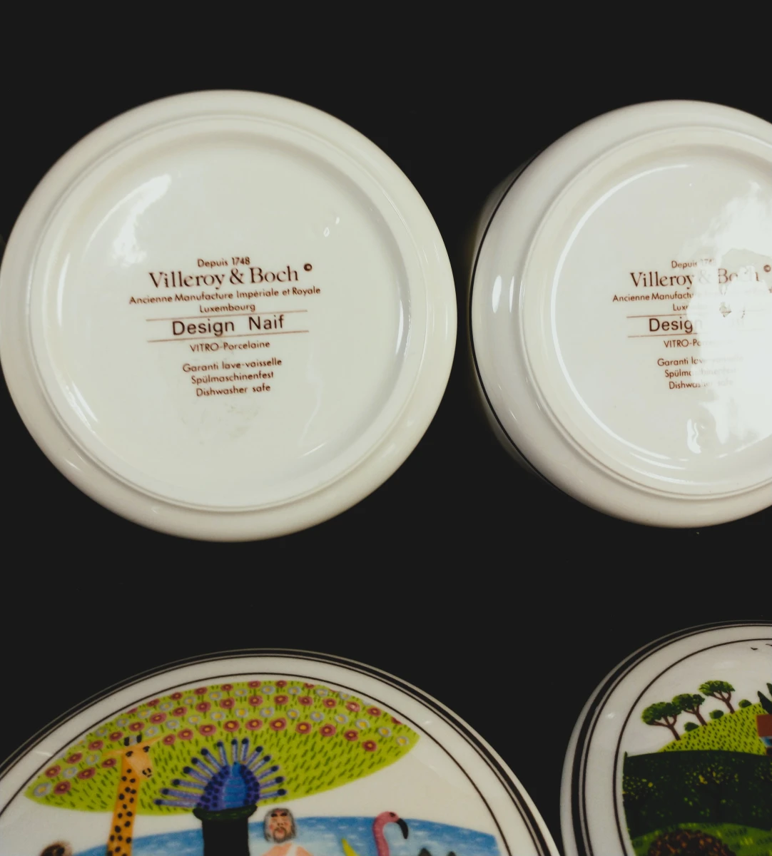 Set  Villeroy & Boch,  Design Naif, 4+1 porseleinen dozen van Gérard Laplau - foto 8