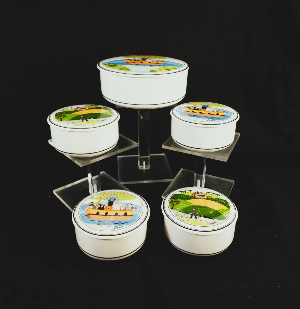 Set  Villeroy & Boch,  Design Naif, 4+1 porseleinen dozen van Gérard Laplau - foto 2