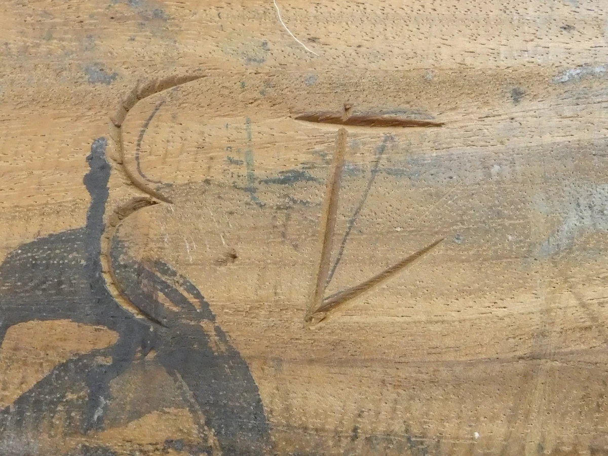 Handgesneden houten boekenkruk – bijzettafel van boeken - foto 8