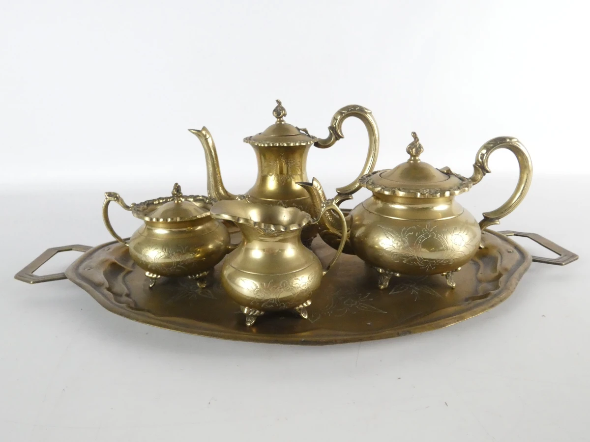 Elegant vintage verzilverd (EPNS) thee- en koffieservies(5 stuks - 4144 gr) - foto 2
