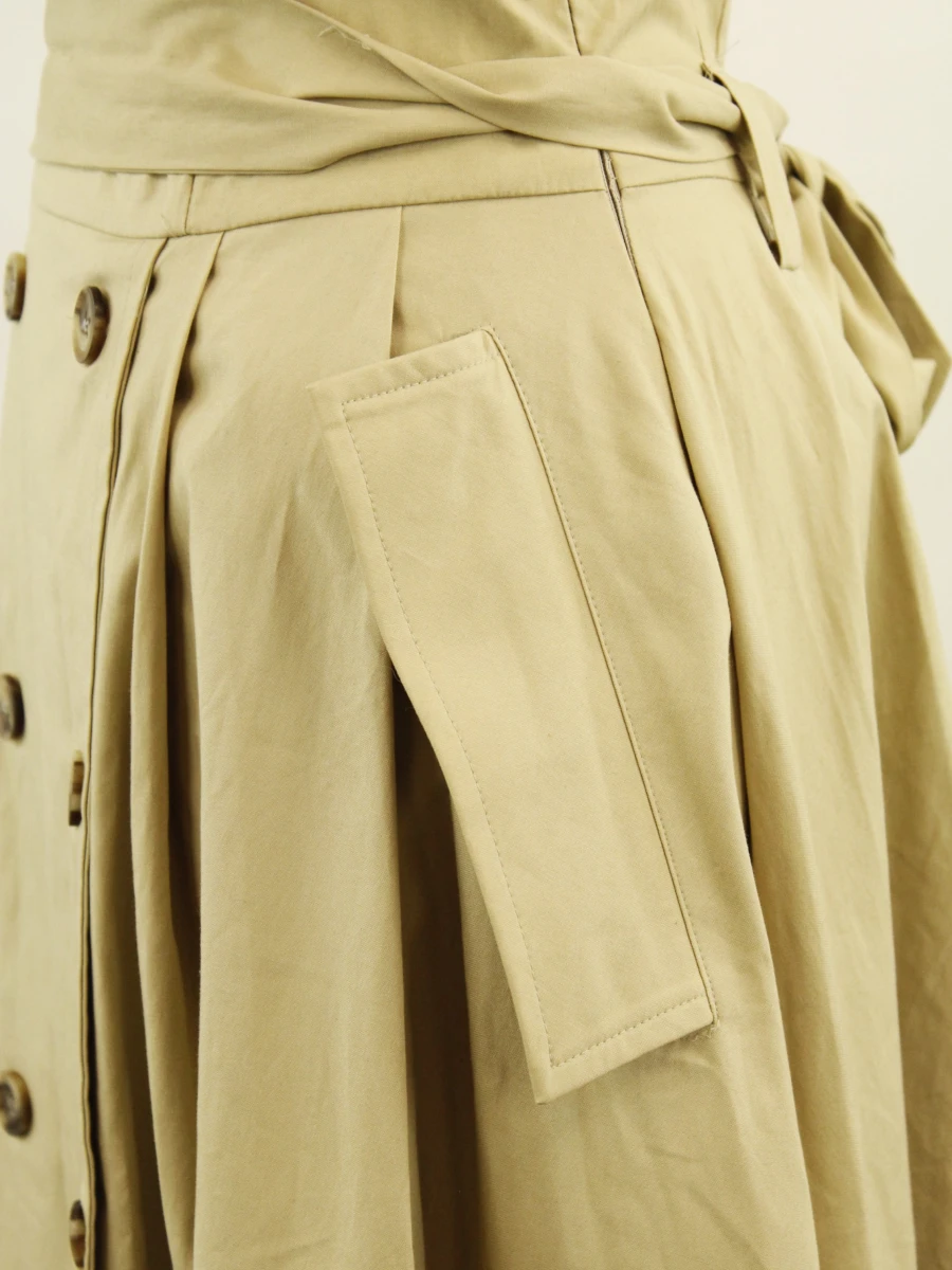 RAE Antwerp beige bustierjurk in retro stijl fit and flare in gladde zwaardere  soepelvallende stof - foto 7