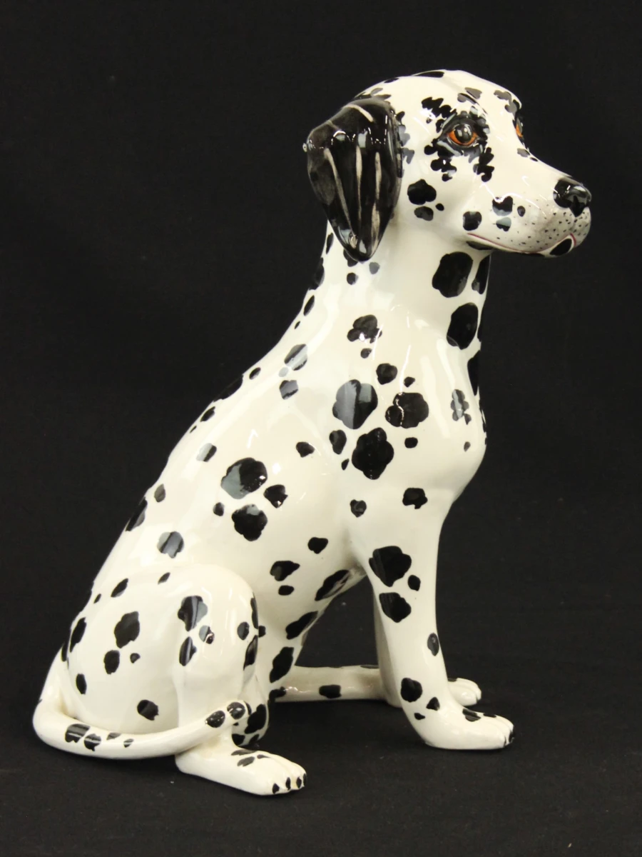 Italiaans keramisch beeld van een dalmatiër - handbeschilderd - 31,5 cm - foto 3