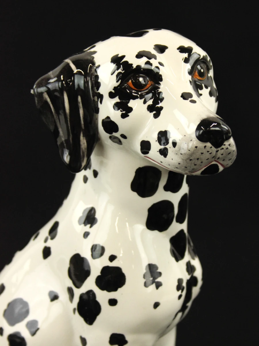 Italiaans keramisch beeld van een dalmatiër - handbeschilderd - 31,5 cm - foto 7