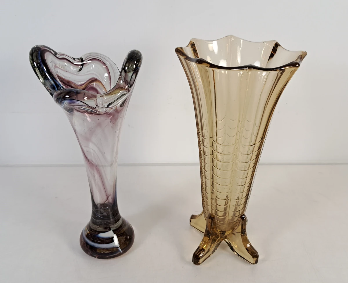 Set van 2 decoratieve glazen vazen - foto 9