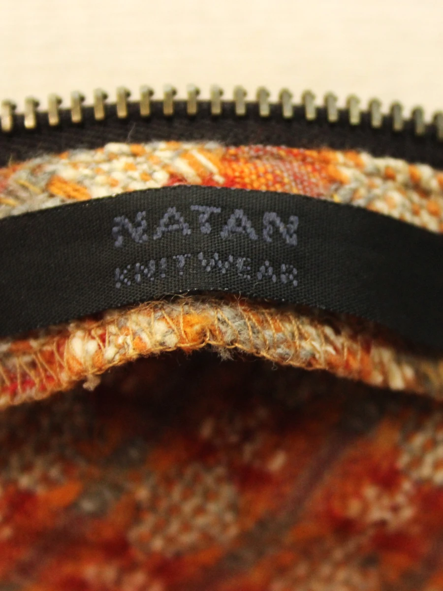 Natan Knitwear wikklerokje met  lederen riem in herfstkleuren - foto 9