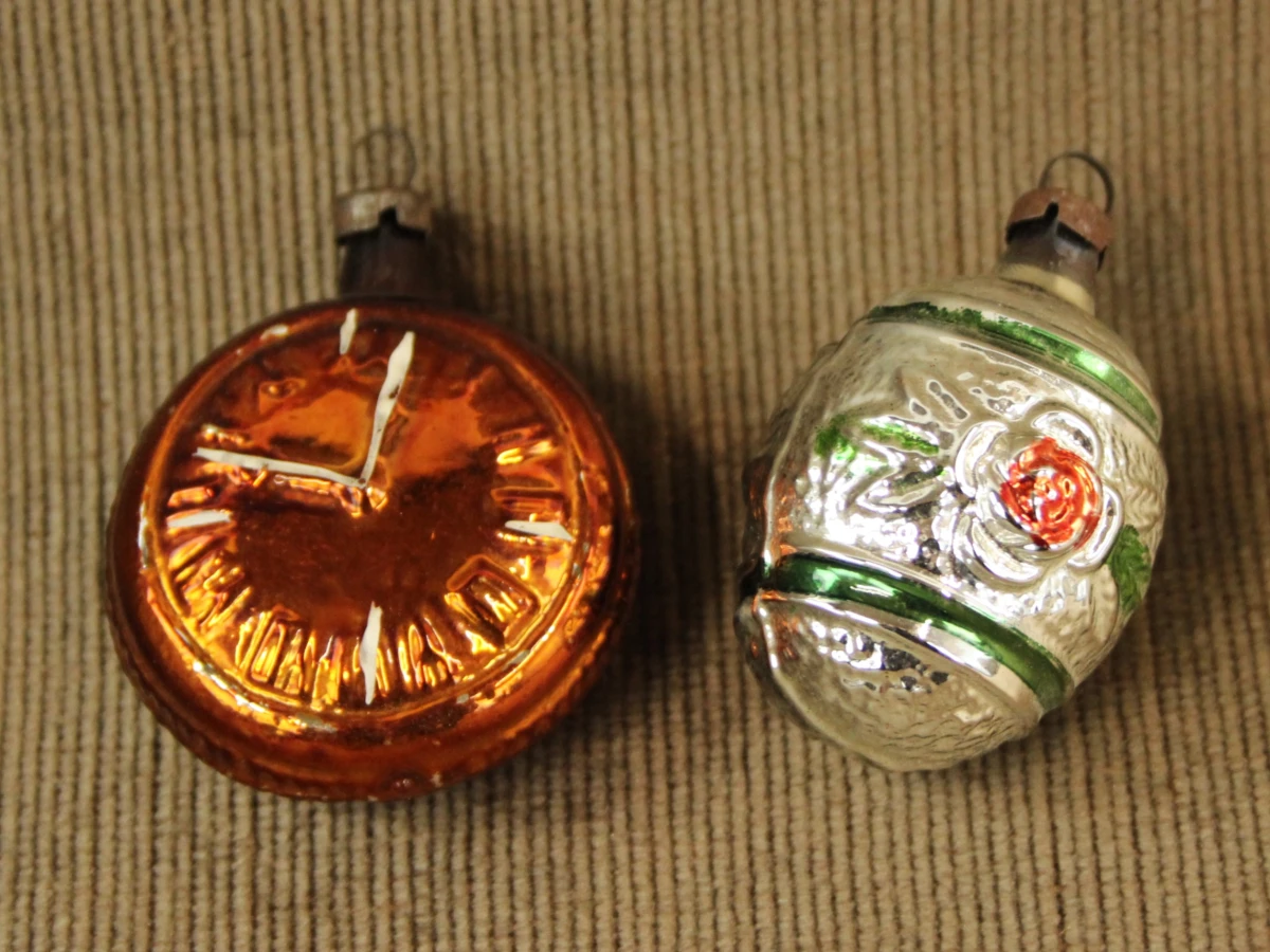 12 vintage glazen kerstornamenten (3) - foto 6