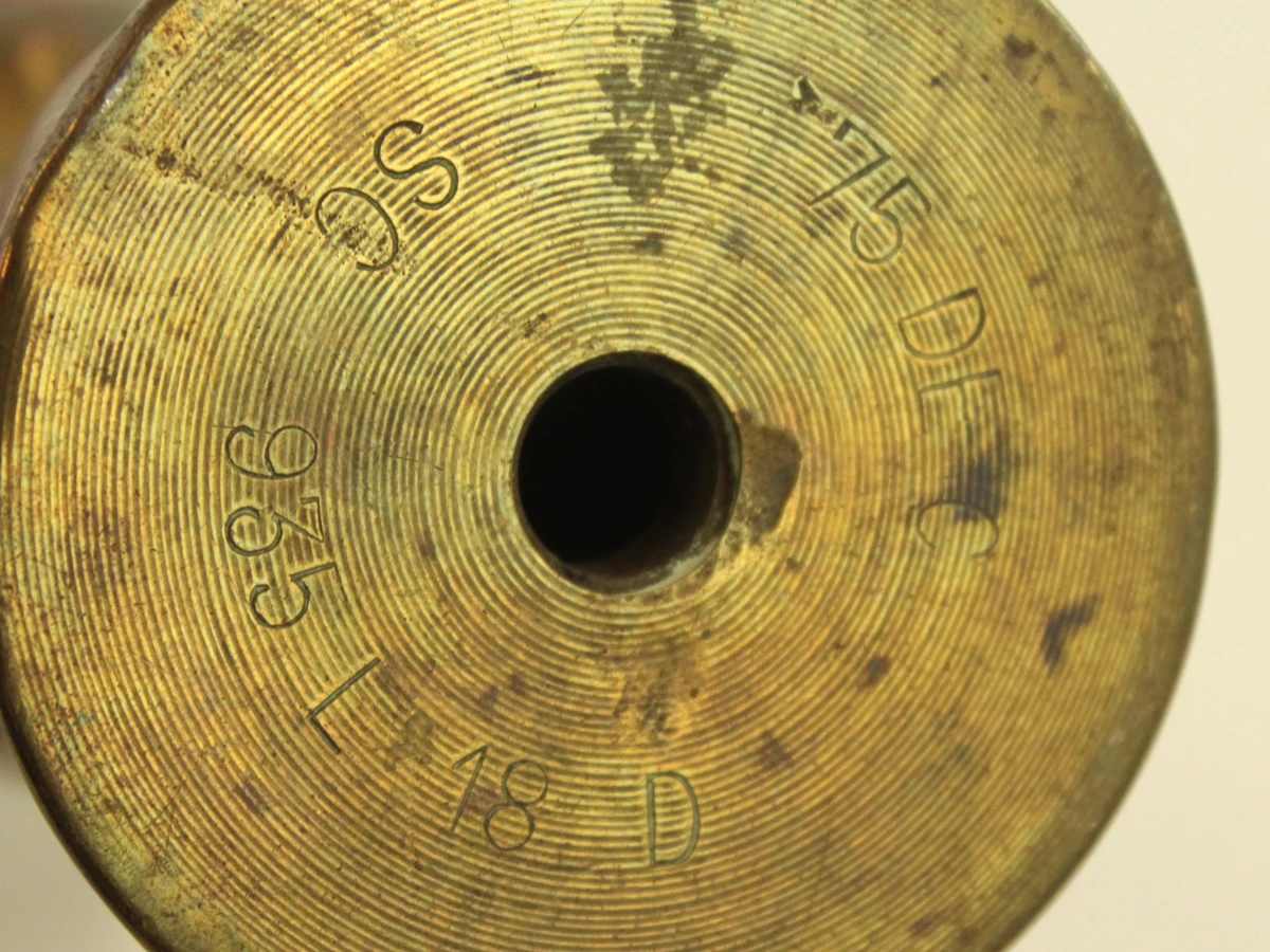 Trench Art set van 2 koperen kogelhuls vazen - foto 6