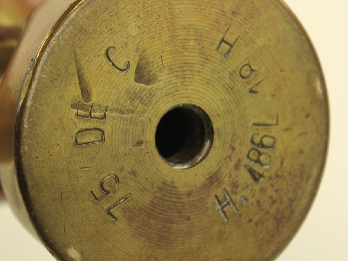 Trench Art set van 2 koperen kogelhuls vazen - foto 9
