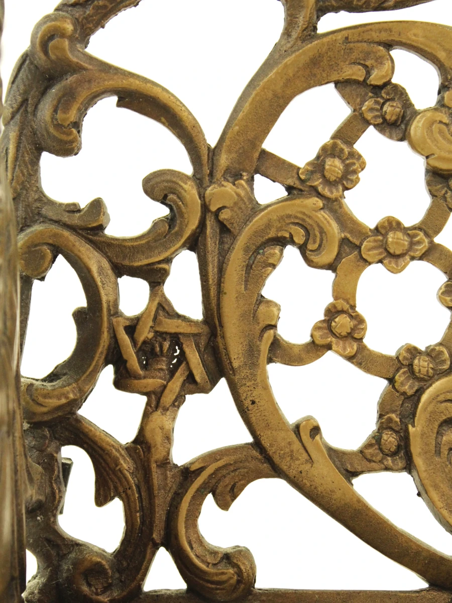 Antieke messing Chanoekalamp - Judaica - Mozes & Aäron - Praag/Bohemen - vermoedelijk 19e eeuw - foto 6