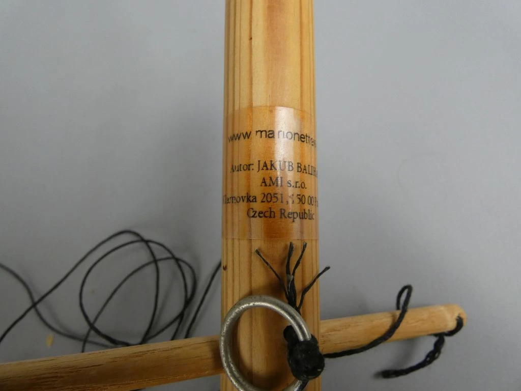 Houten marionet pop met baard en fles - foto 5