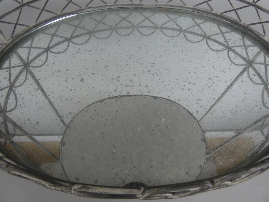 Tweeledig metalen etagère met glazen schalen - foto 5