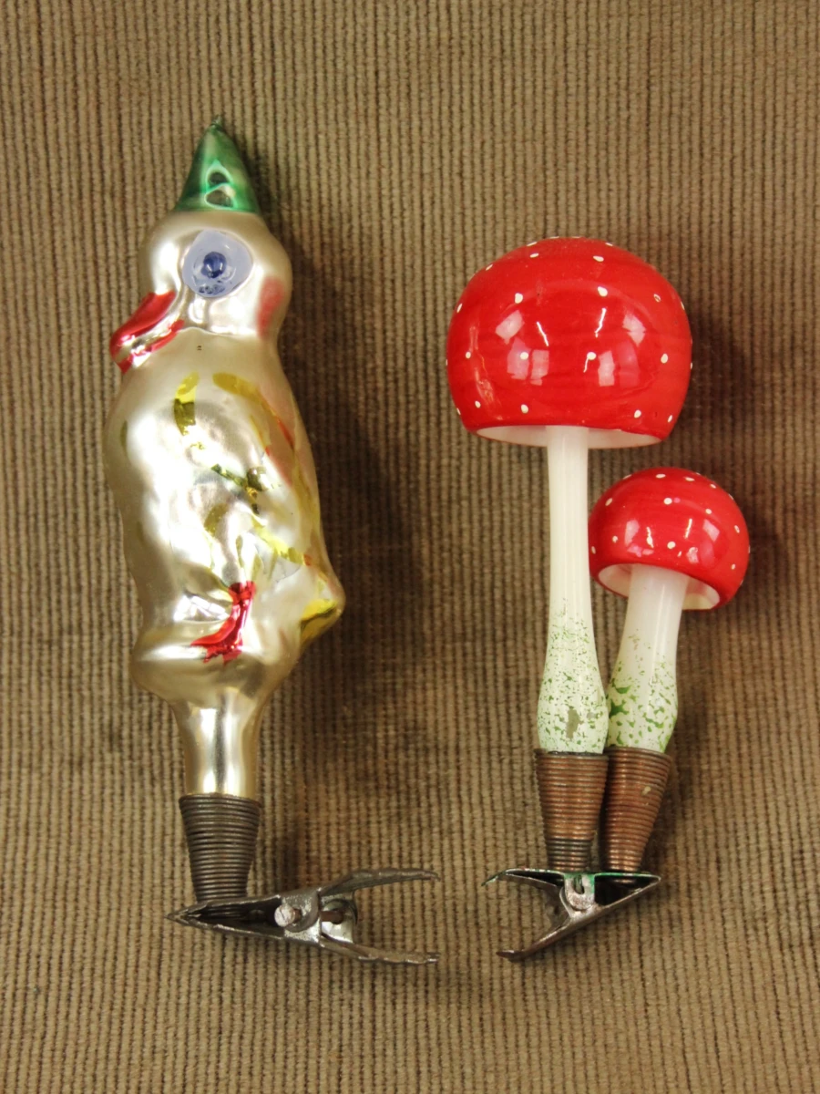 9 vintage glazen kerstornamenten - foto 2