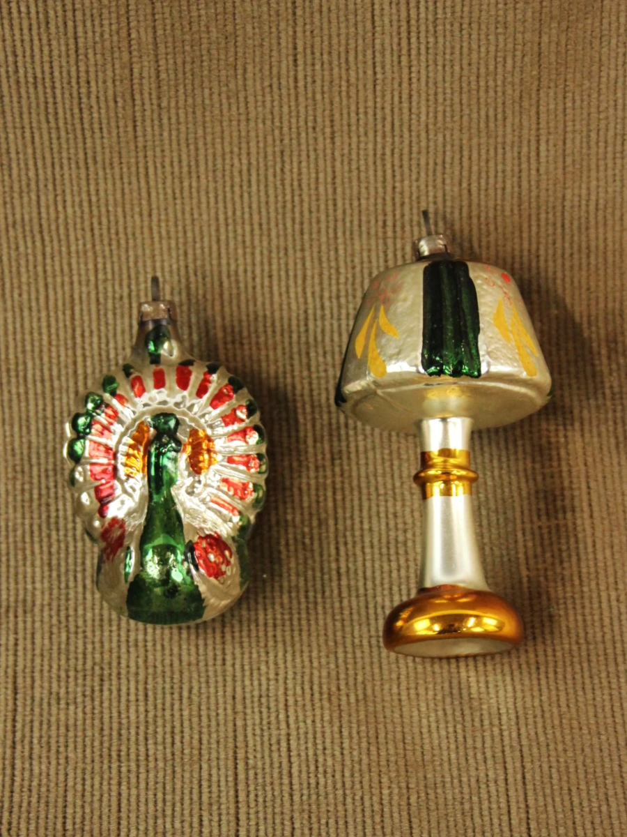 9 vintage glazen kerstornamenten - foto 6