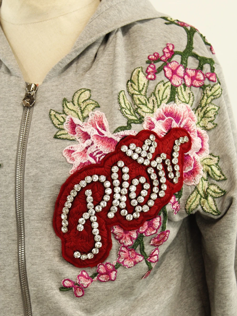 Philipp Plein couture vest met bloemenborduursel en rits - foto 3