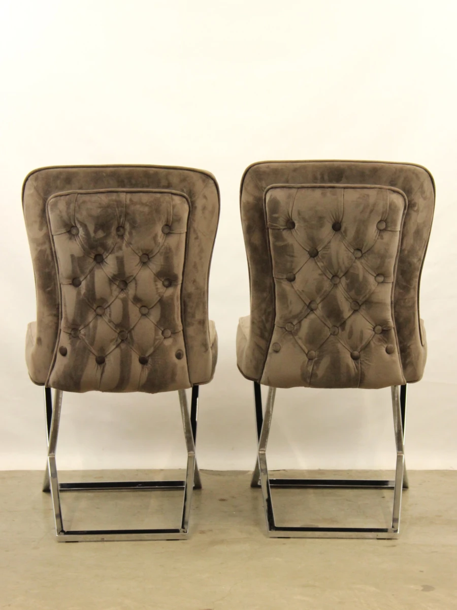 Set van 2 Rixos stoelen - MBC Living / Bilsa Sandalye - velvet & RVS - foto 3