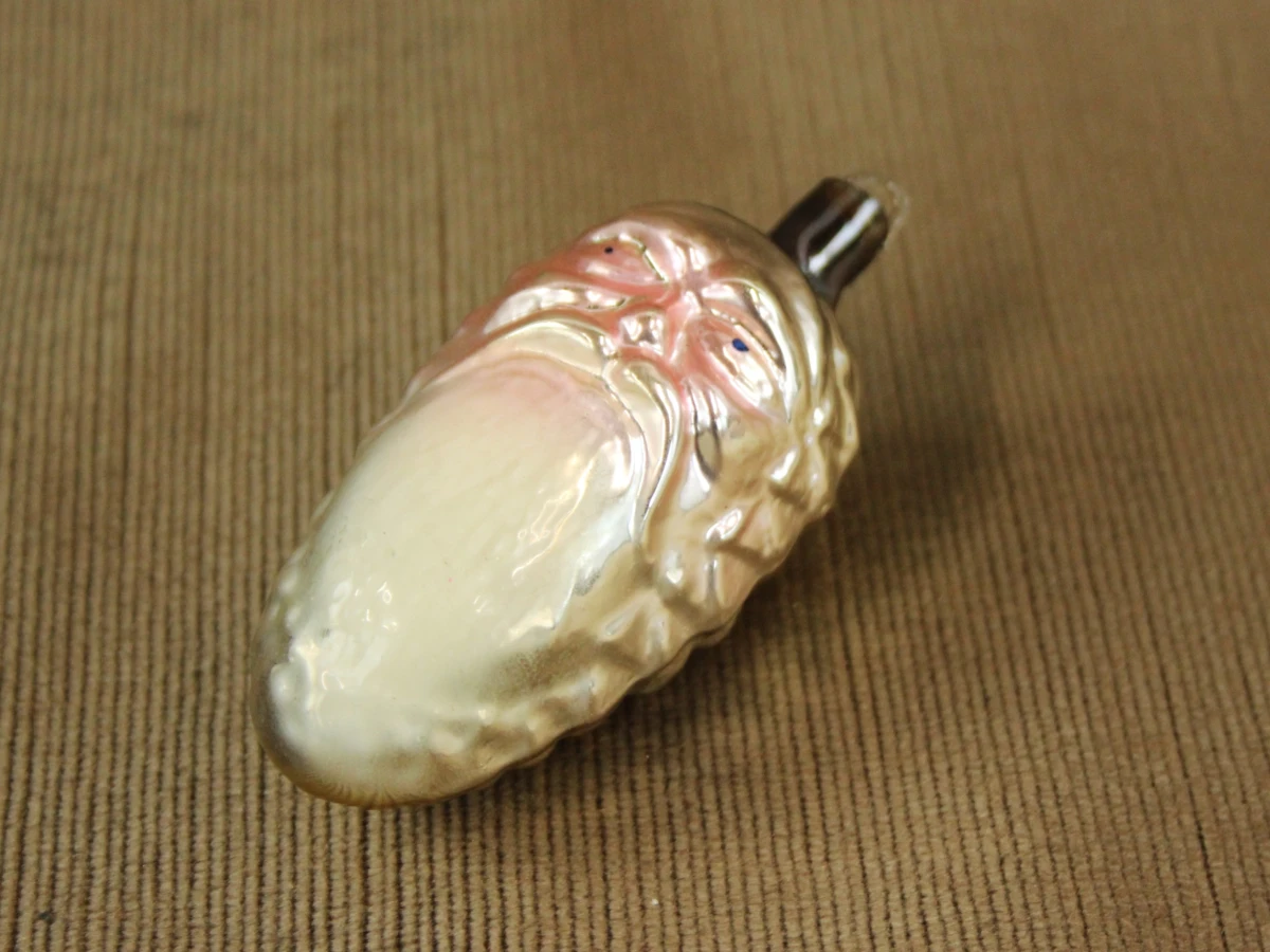 Vintage Ajeko kerstornament - dennenappel/kerstman - foto 2