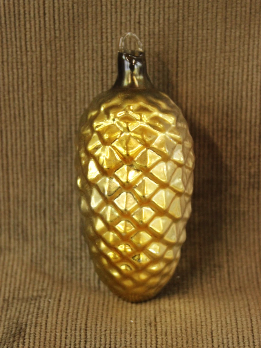 Vintage Ajeko kerstornament - dennenappel/kerstman - foto 4