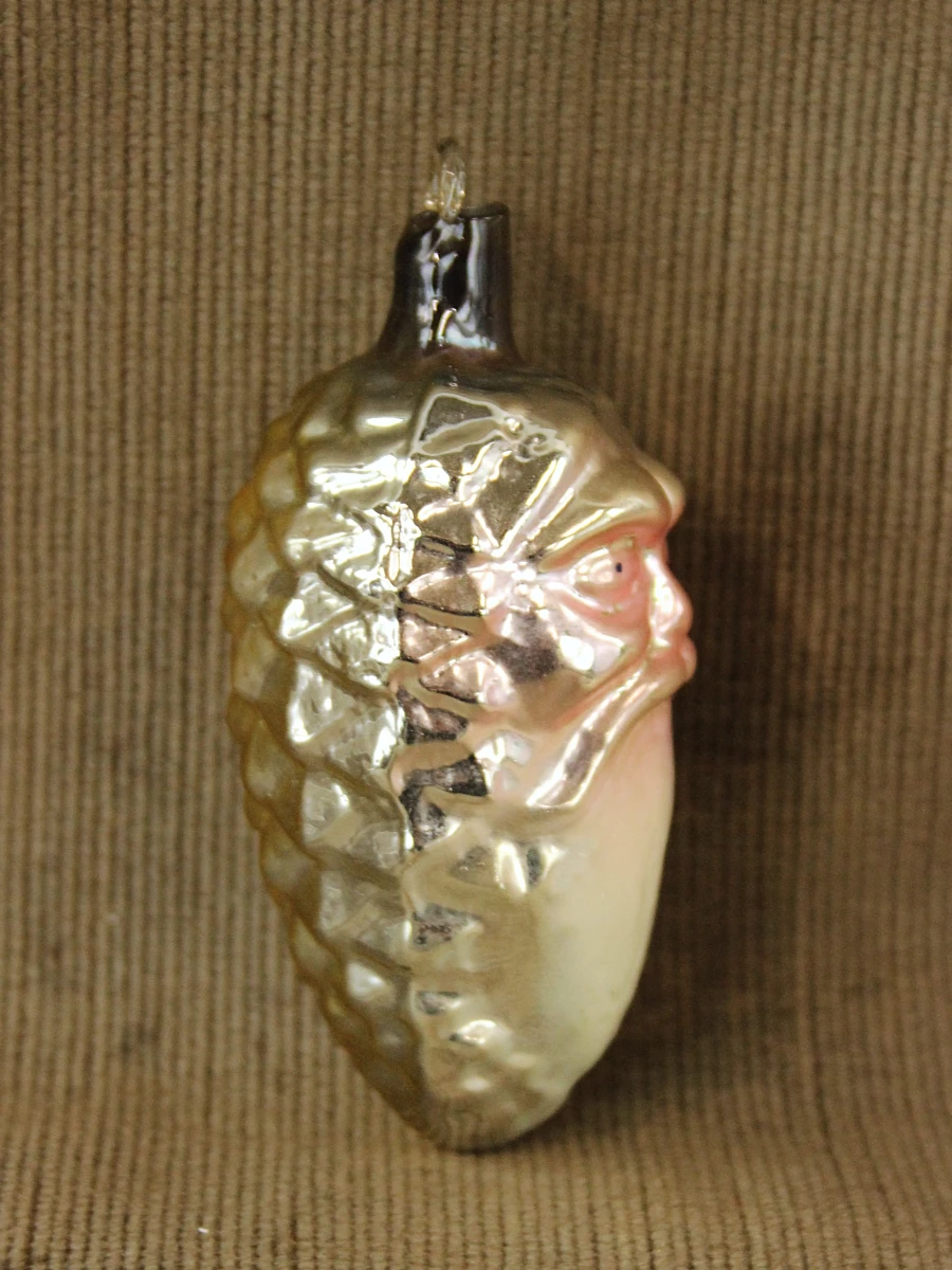 Vintage Ajeko kerstornament - dennenappel/kerstman - foto 5
