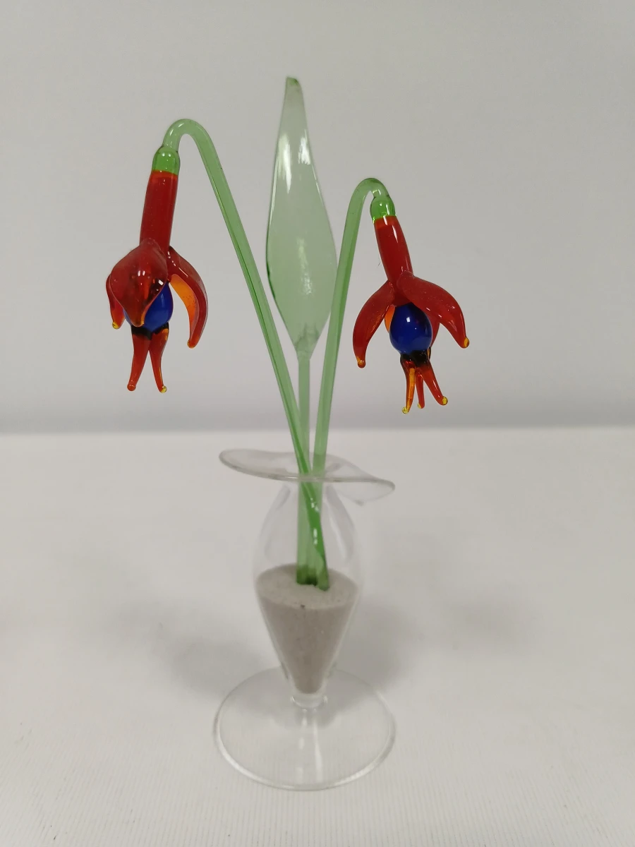 Set glazen bloemen in vaasjes - foto 9