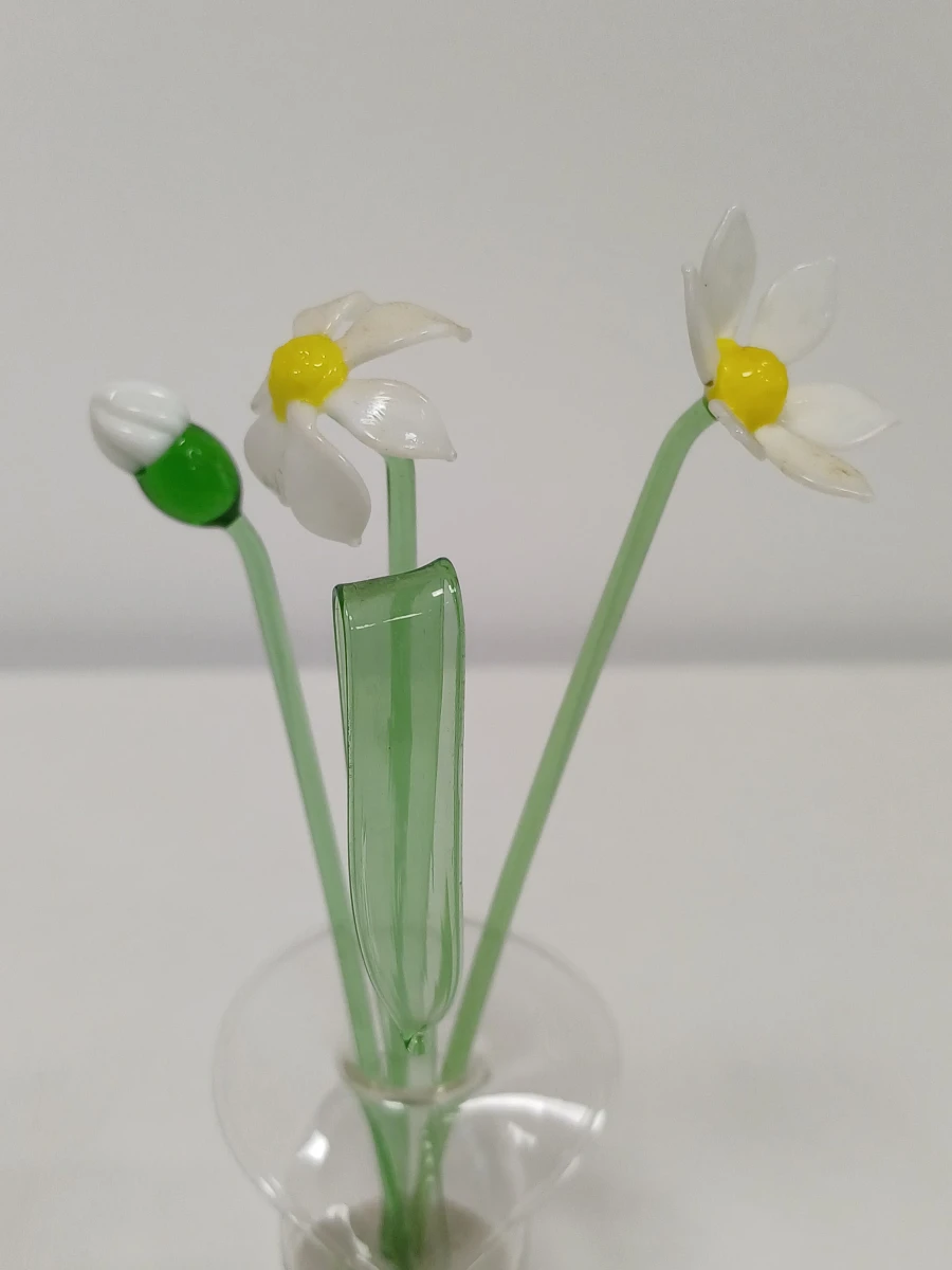 Set glazen bloemen in vaasjes - foto 13