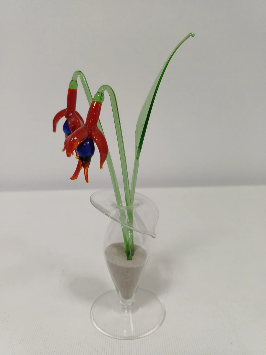 Set glazen bloemen in vaasjes - foto 10