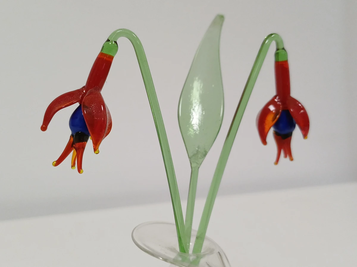 Set glazen bloemen in vaasjes - foto 12