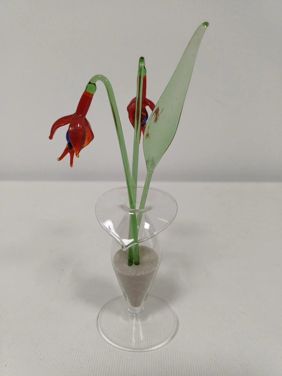 Set glazen bloemen in vaasjes - foto 7