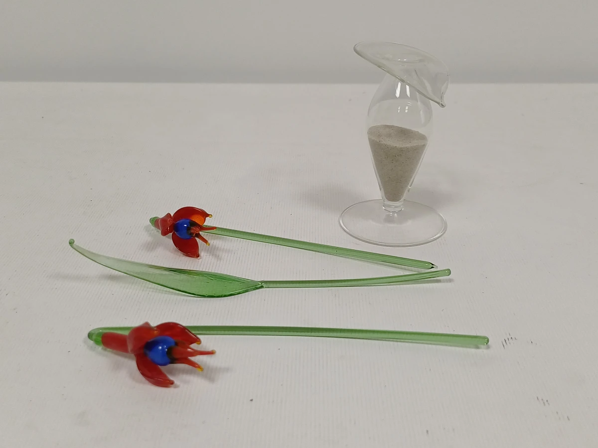 Set glazen bloemen in vaasjes - foto 11