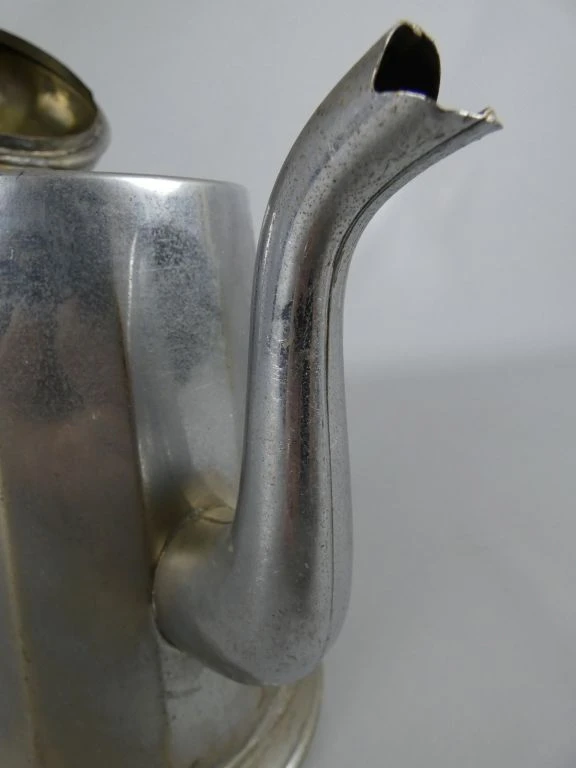 Vintage metalen koffiekan met deksel - foto 5