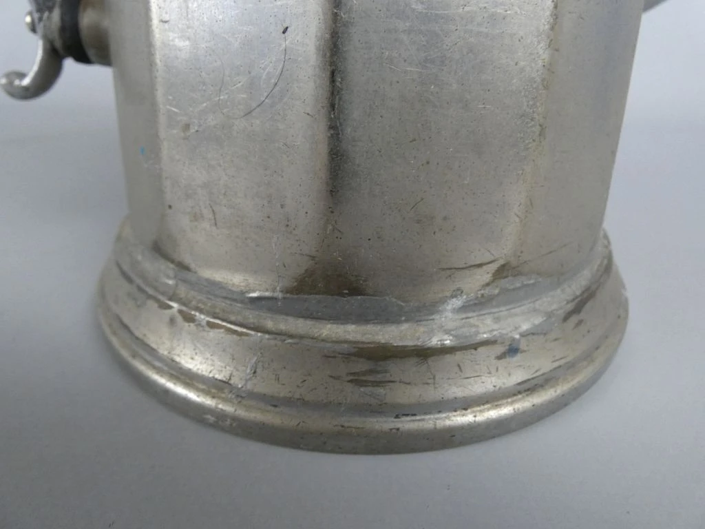 Vintage metalen koffiekan met deksel - foto 7