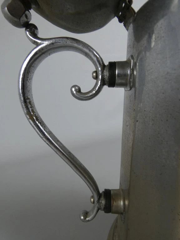 Vintage metalen koffiekan met deksel - foto 4
