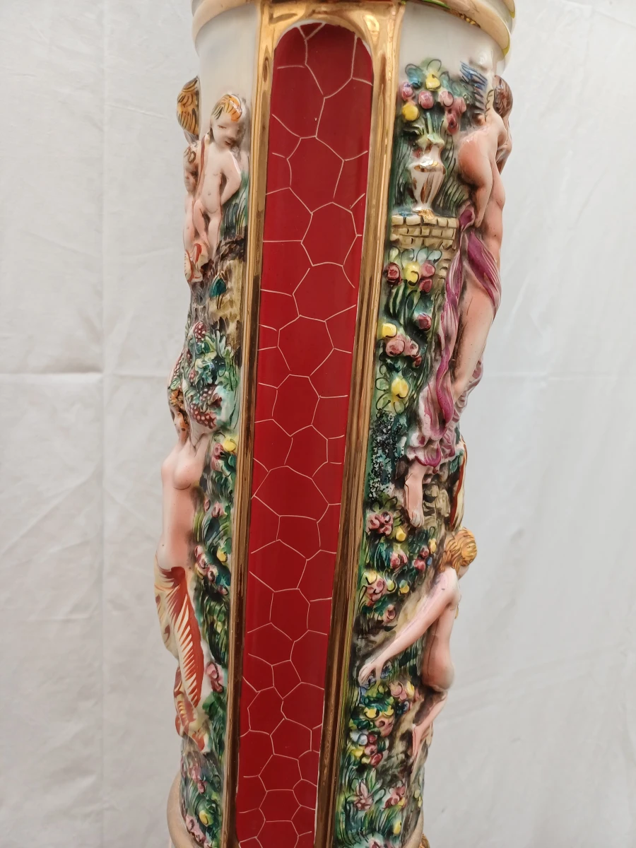 Vintage Italiaanse piedestal met vaas - foto 6
