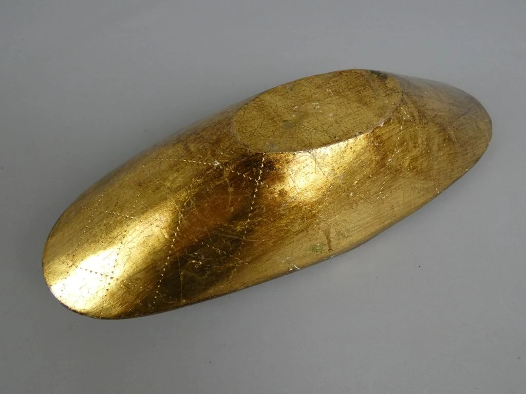 Decoratief houten ovaal schaaltje met goud- en pasteltinten - foto 2
