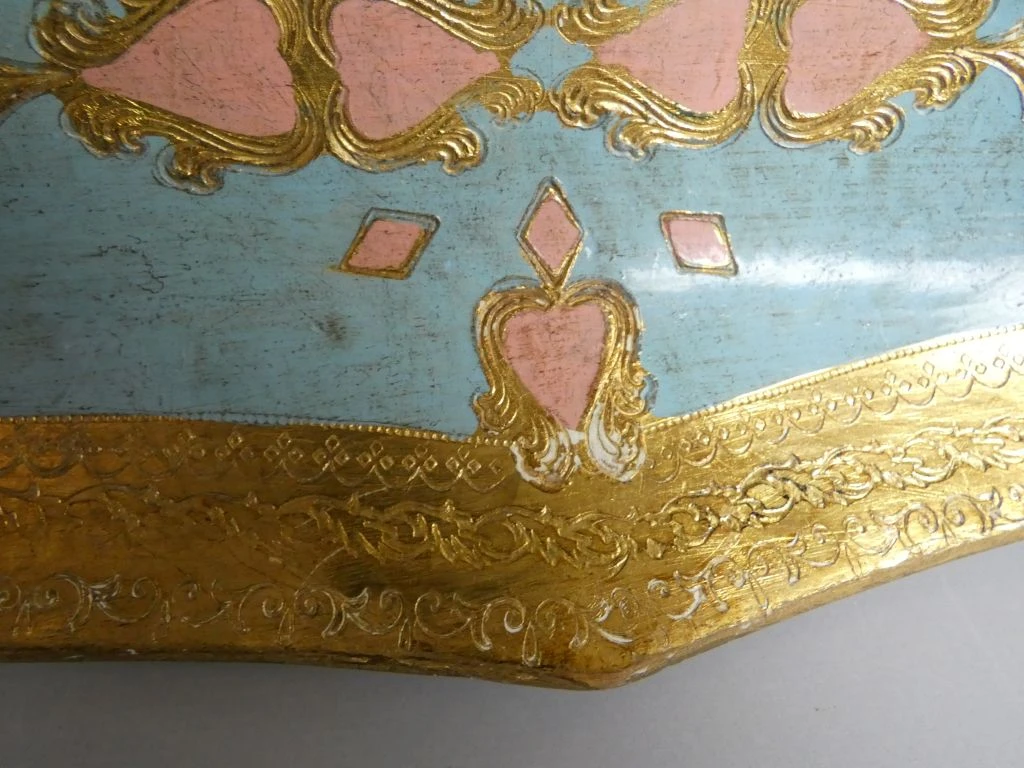 Decoratief houten ovaal schaaltje met goud- en pasteltinten - foto 3