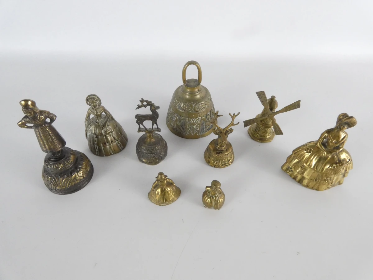 9 vintage messing decoratieve bellen - foto 2