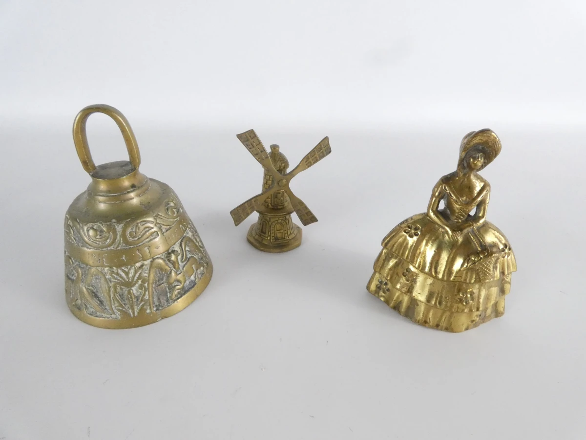 9 vintage messing decoratieve bellen - foto 7