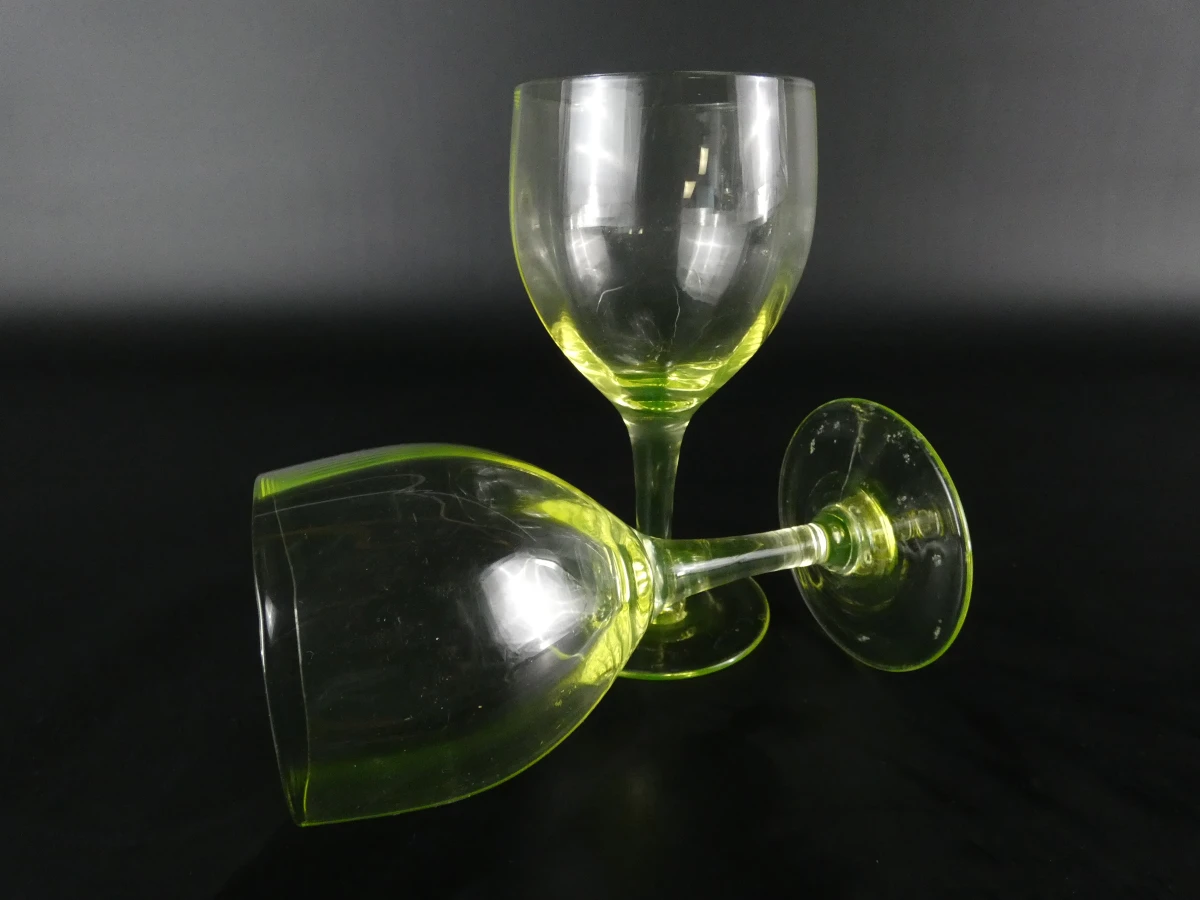 Set van 5 Vintage Uranium Wijnglazen - foto 7
