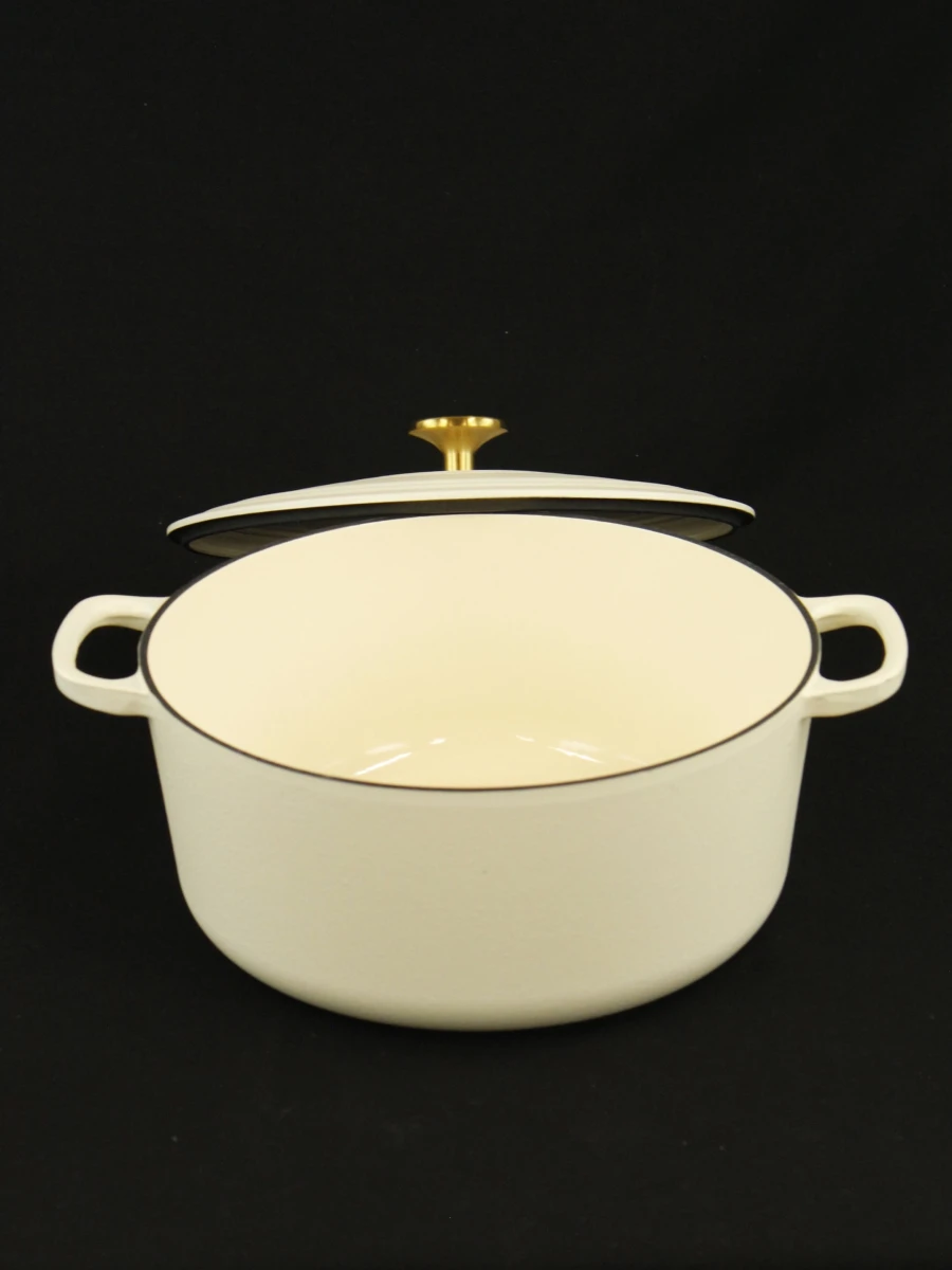 BK geëmailleerde gietijzeren braadpan in crème/ivoor (29cm) - foto 5