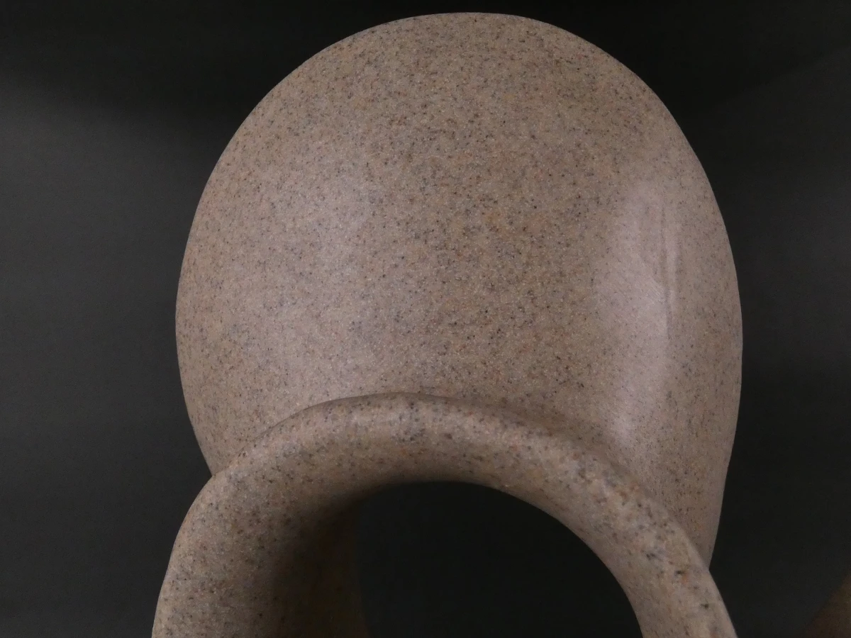 Abstracte keramische sculptuur in beige tinten - foto 5