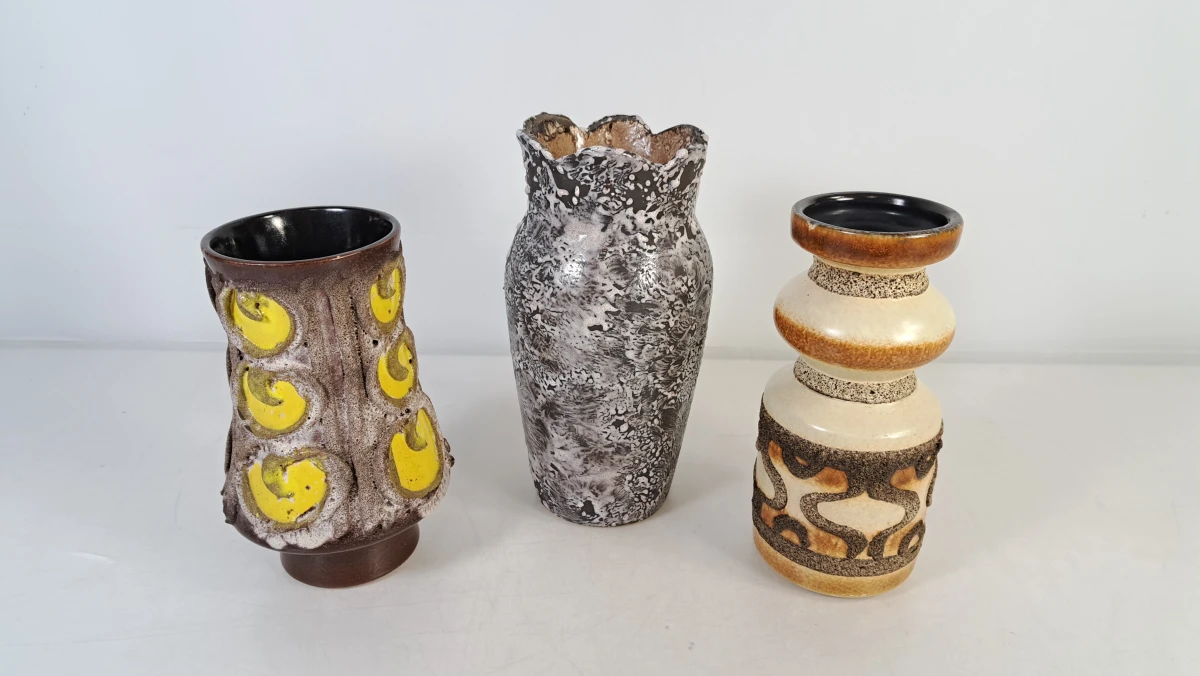 Set van drie vintage keramieken vazen, ca. 1960-1975 - foto 8