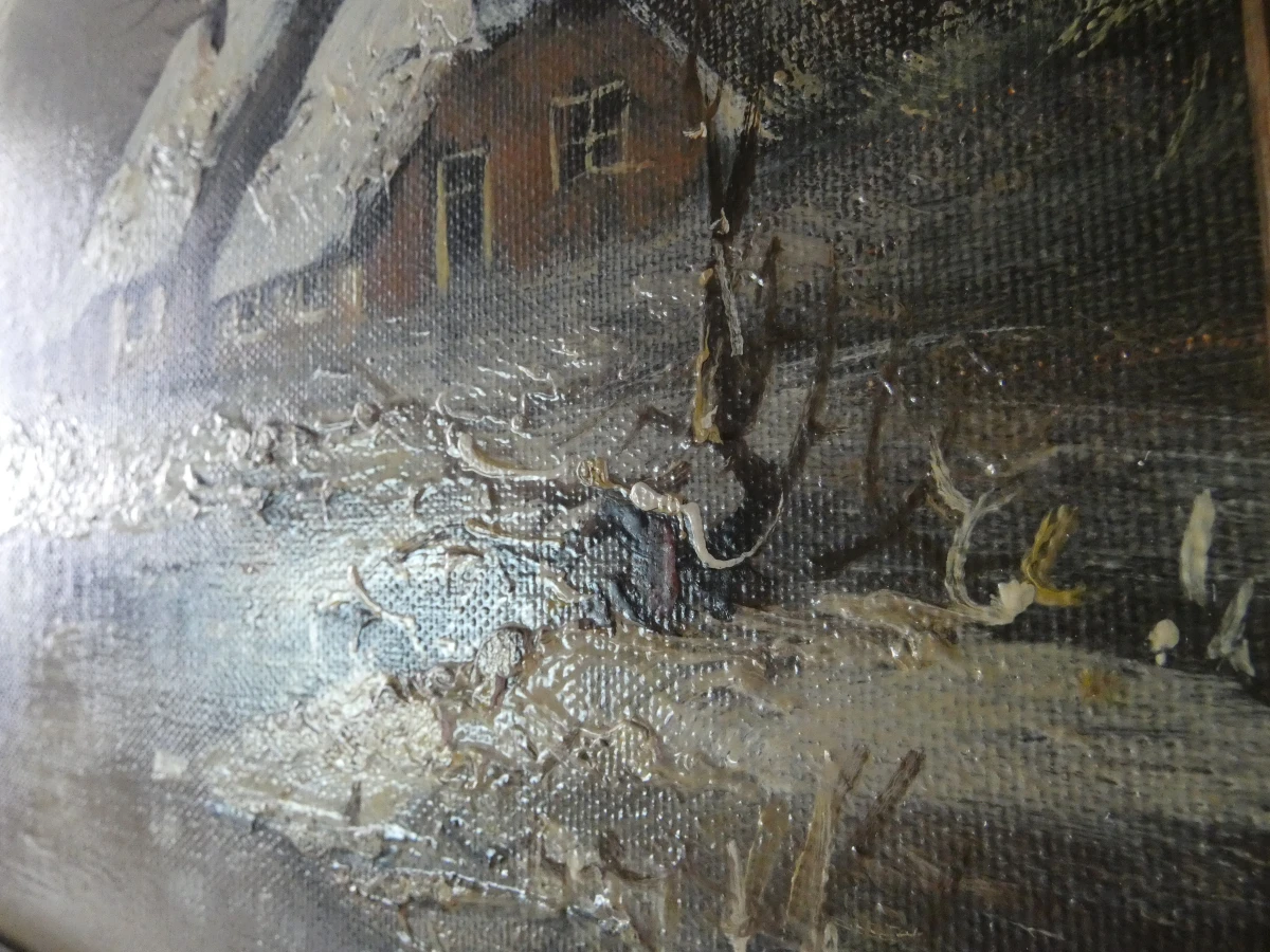 Winterlandschap, olieverfschilderij van A. Buikema - foto 5
