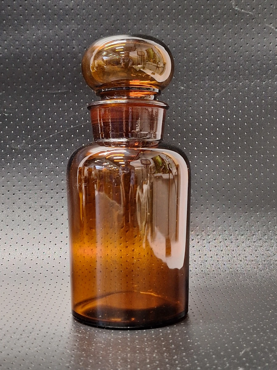 Set van 8 vintage Belgische apothekerspotten in bruin glas - Mid Century Modern - foto 4