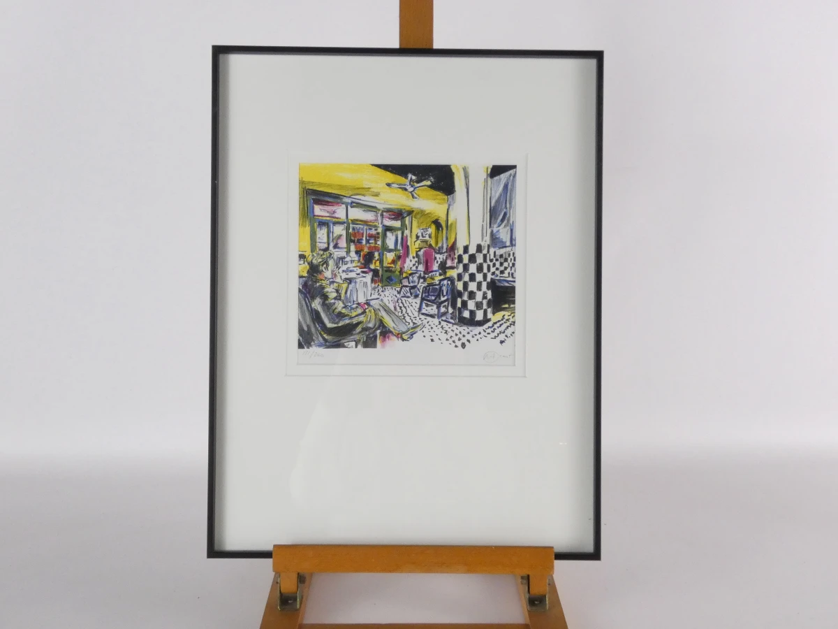 Ingelijste kleurenlitho - Café Tout-Va-Bien - Nick Andrews - foto 2